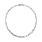 LUSTRO STELLA - Weißer Zirkonia Halskette, ca. 45 cm, 925 Silber rhodiniert, ca. 54.62 ct