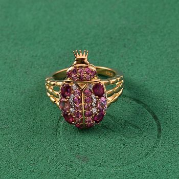 GP Trionfo Kollektion- Rhodolith Granat, Lotus Granat, Zirkon und blauer Saphir Ring - 2,41 ct.