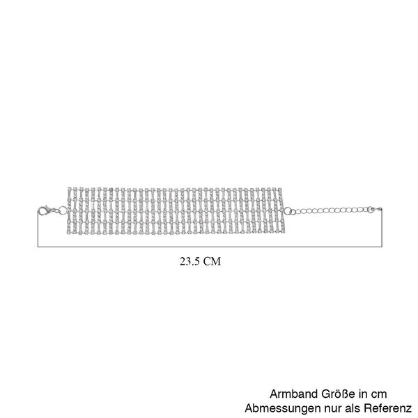Wei&szlig;er Kristall Armband, ca. 18 cm, silberfarben image number 5