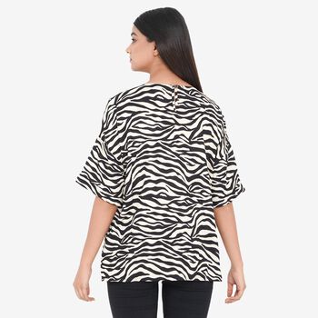 Tamsy bedrucktes Top, Blumendruck, Gr&ouml;&szlig;e 40