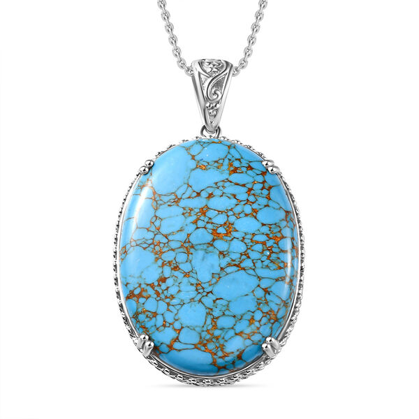 Blauer Mojave T&uuml;rkis-Anh&auml;nger mit 50cm Kette - 55,79 ct.