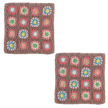 2er-Set, handgeh&auml;kelte Kissenbez&uuml;ge mit Rei&szlig;verschluss aus H&auml;kelgarn, Braun

Size : 16x16

Set of 2
