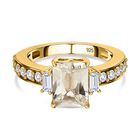 Triphan weißer Zirkon Ring, 925 Silber Gelbgold Vermeil (Größe 17.00) ca. 3.51 ct