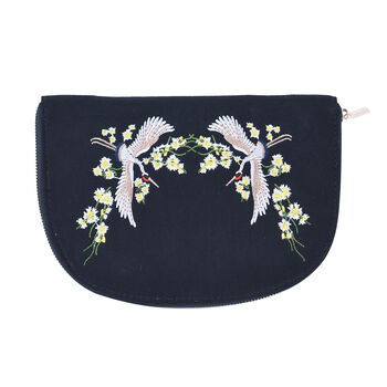 Schmuck Organizer mit besticktem Muster, Schwarz