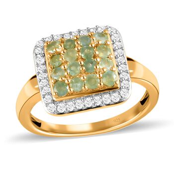 Alexandrit und wei&szlig;er Zirkon-Ring - 0,80 ct.