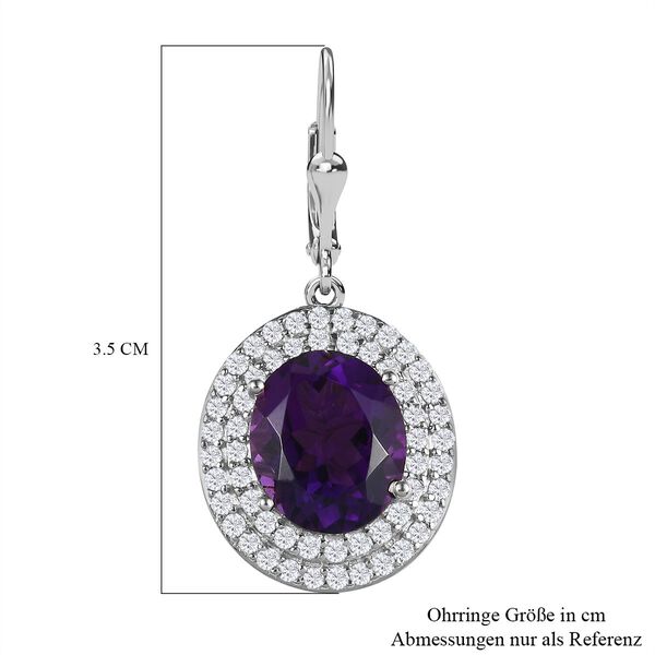 Lusaka Amethyst und Zirkon-Ohrh&auml;nger, 925 Silber platiniert ca. 10,15 ct&nbsp; image number 7