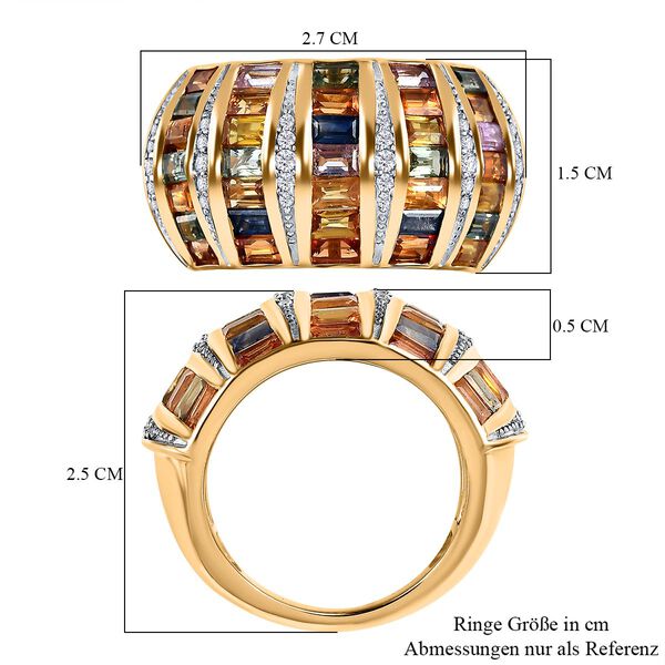 Mehrfarbiger Saphir und Zirkon-Ring - 4,97 ct. image number 7