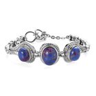 Lila Türkis Armband ca. 18 cm Edelstahl ca. 25.00 ct