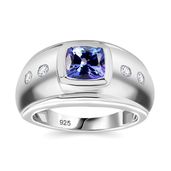 AA Tansanit, Moissanit Ring 925 Silber rhodiniert (Größe 17.00) ca. 1,42 ct image number 4