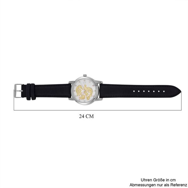 STRADA - Japanisches Uhrwerk, Weißer Kristall schwarzer Uhr, 23.5 cm, Silber image number 8