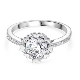 RADIANTA GRA zertifiziert Moissanit (D-VVS) Ring 925 Silber rhodiniert (Größe 16.00) ca. 2.17 ct