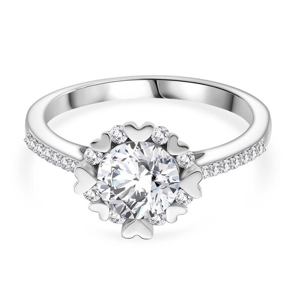 RADIANTA GRA zertifiziert Moissanit (D-VVS) Ring 925 Silber rhodiniert (Gr&ouml;&szlig;e 16.00) ca. 2.17 ct