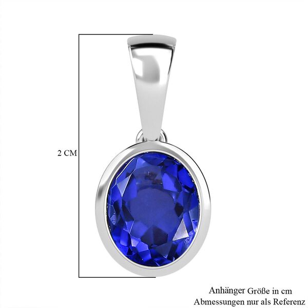 Tansanit-Farbe Quarz Anh&auml;nger 925 Silber rhodiniert ca. 2.05 ct image number 6
