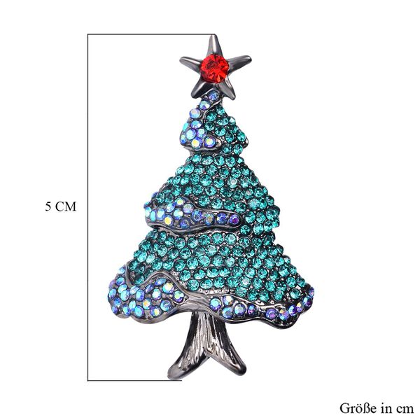 Mehrfarbiger Weihnachtsbaum, Verwandelbarer Schmuck, Kristall Anhänger und Brosche Duo, schwarz image number 5