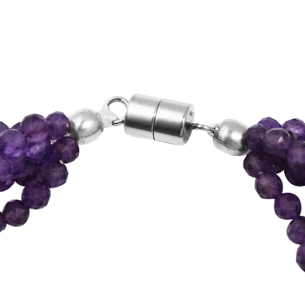 Afrikanisches Amethyst-Armband, ca. 19 cm, Edelstahl, ca. 50,90 ct image number 4