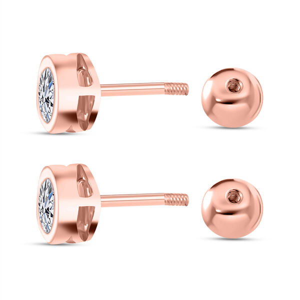 LUXURIANT 0,50 ct. SGL zertifizierte VS-EF Labor Diamant Ohrringe, 925 Silber 750 Roségold Vermeil image number 5