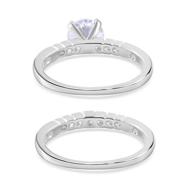 Lustro Stella - Wei&szlig;er Zirkonia Doppelring, 925 Silber rhodiniert (Gr&ouml;&szlig;e 17.00) image number 4