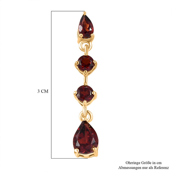 EVER TRUE Mosambik Granat Ohrringe Nickelfreies Messing ca. 3,12 ct. image number 5