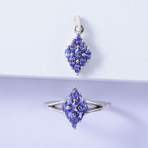 2er-Set- Tansanit Ring und Anhänger - 2,88 ct. image number 1