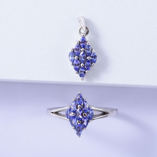 2er-Set- Tansanit Ring und Anh&auml;nger - 2,88 ct. image number 1