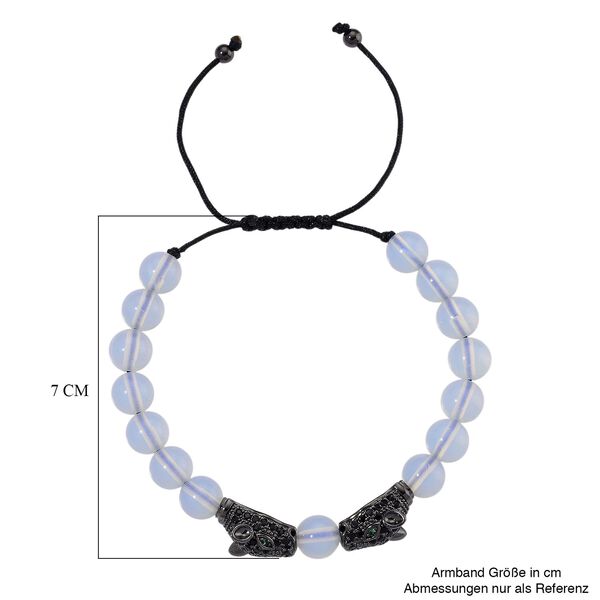 Opalite, Schwarzer Zirkonia Armband, Flexibles, Messing Schwarzes Rhodium image number 6
