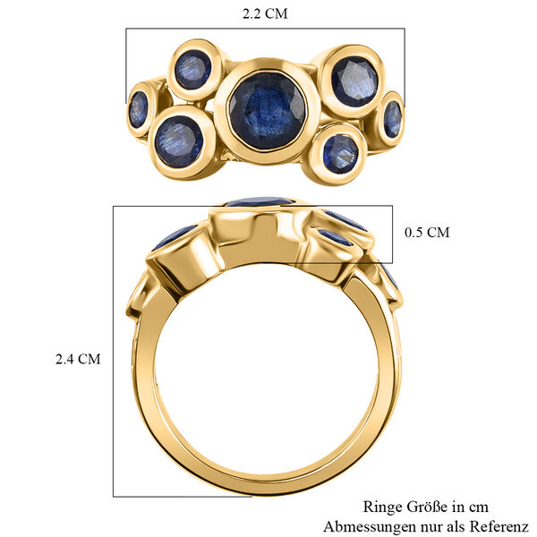 Fissure gefüllt blauer Saphir Ring 925 Silber 585 Vergoldet image number 7