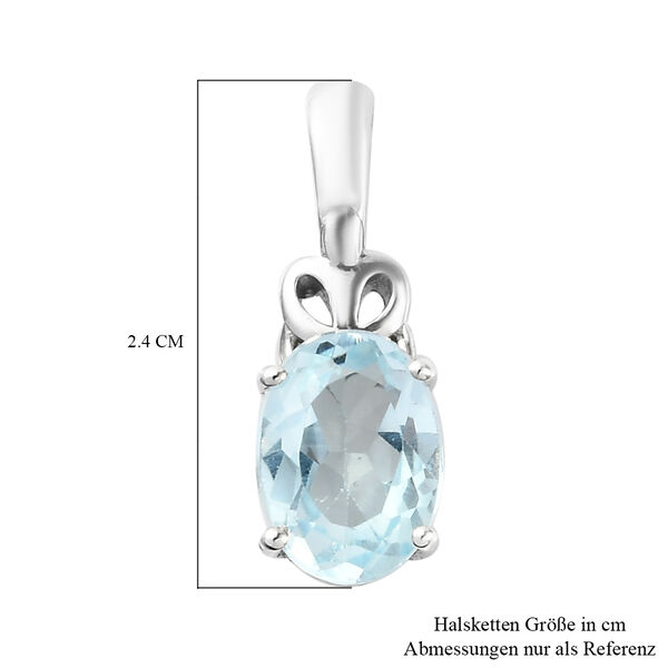 Himmelblauer Topas Anhänger 925 Silber platiniert ca. 1,48 ct image number 6