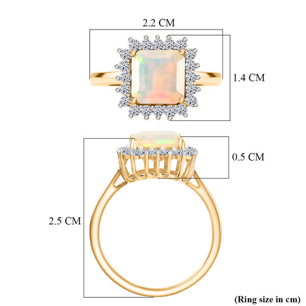 LUXURIANT DIAMOND - AA Nat&uuml;rlicher, &auml;thiopischer Welo Opal, Lab Grown Diamant Ring 925 Silber 750 Gelbgold vermeil (Gr&ouml;&szlig;e 17.00) (10-15 Werktage Lieferzeit) ca. 1.59 ct image number 5