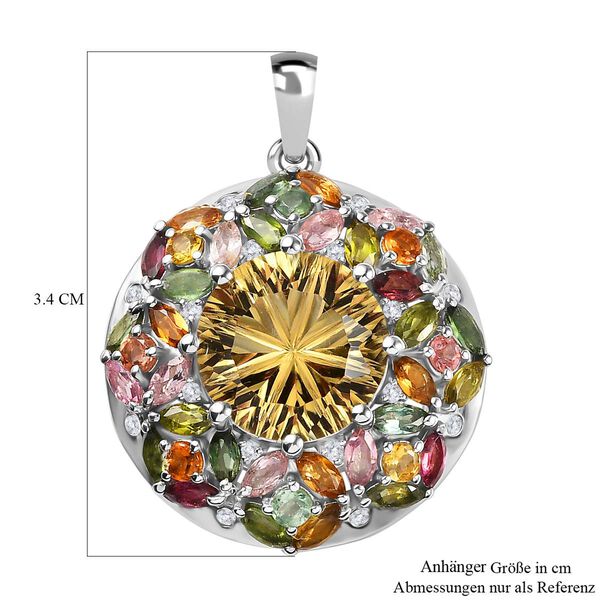 Citrin, mehrfarbiger Turmalin und Zirkon-Anh&auml;nger - 9,44 ct. image number 6