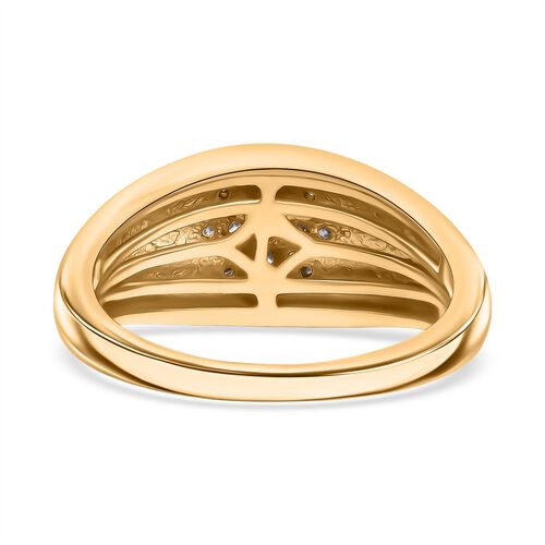 Lab Grown Diamant SI Ring 925 Silber 750 Gelbgold Vermeil (Größe 17.00) ca. 0,15 ct image number 4