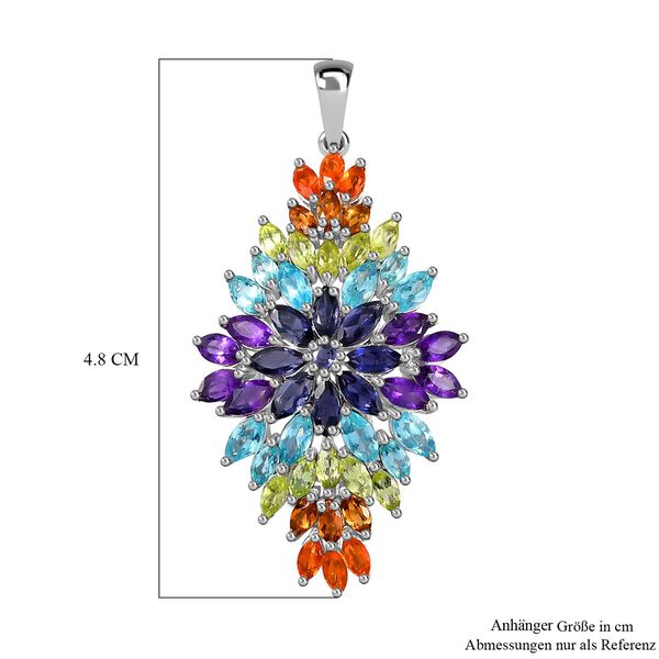 AA Paraiba-Apatit, Afrikanischer Amethyst Anh&auml;nger 925 Silber rhodiniert ca. 5,74 ct. image number 6