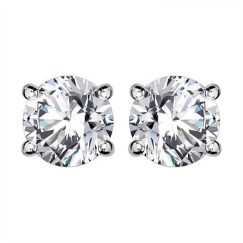 88 Facetten Moissanit Ohrringe, 925 Silber platiniert ca. 0,87 ct