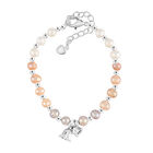 Mehrfarbige Süßwasser Perle Armband ca. 15.25 cm + 5 cm Extender, Nickelfreies Messing Silberfarben