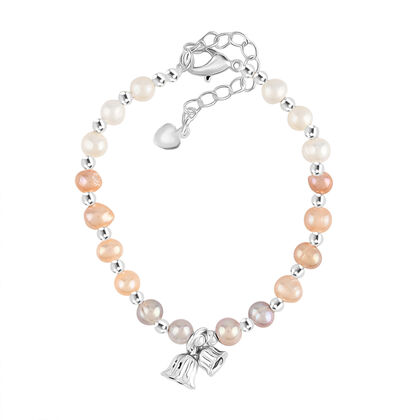 Mehrfarbige S&uuml;&szlig;wasser Perle Armband ca. 15.25 cm + 5 cm Extender, Nickelfreies Messing Silberfarben