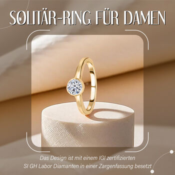 LUXURIANT IGI zertifizierter SI GH Labor-Diamant-Ring in 585 Gelbgold - 1 ct.