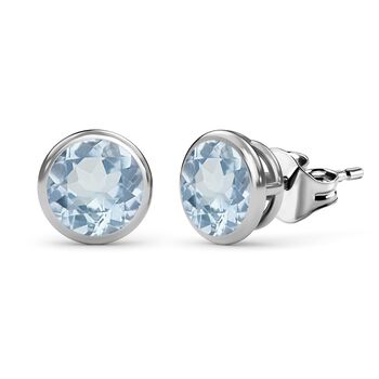 Himmelblaue Topas Ohrringe, 925 Silber ca. 1,98 ct