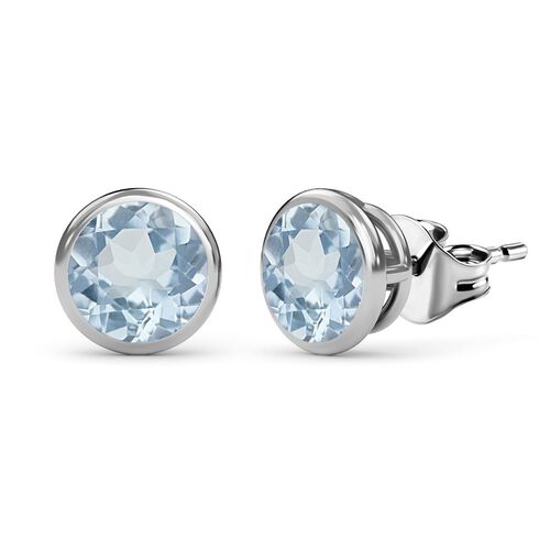 Himmelblaue Topas Ohrringe, 925 Silber ca. 1,98 ct image number 0