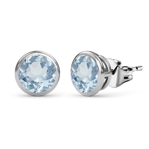 Himmelblaue Topas Ohrringe, 925 Silber ca. 1,98 ct