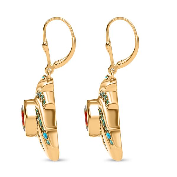 Nebel Quarz und Neon Apatit Ohrringe - 4,12 ct. image number 4