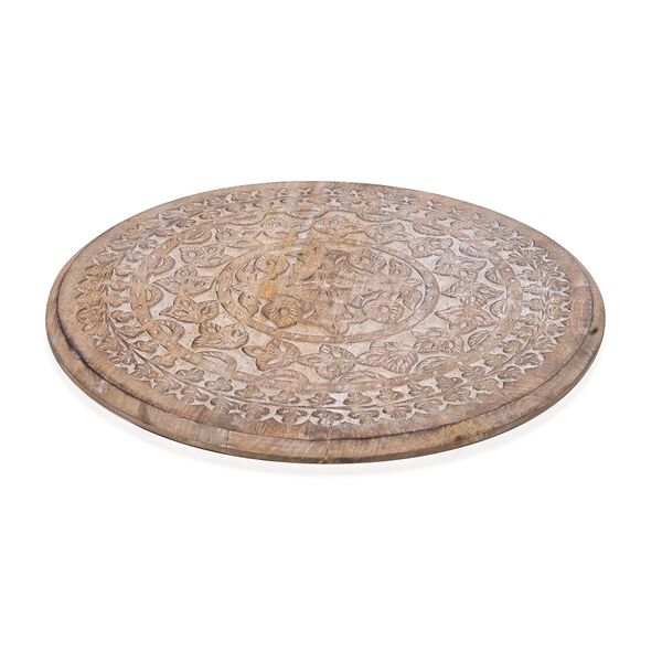 NAKKASHI Tisch Mangoholz handgeschnitzt sechseckig 68 x 68 x 49 cm Weiß image number 6