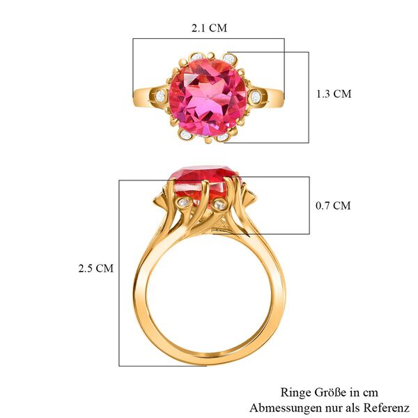 Sunset Triplett Quarz und Zirkon Ring- 4,83 ct. image number 7
