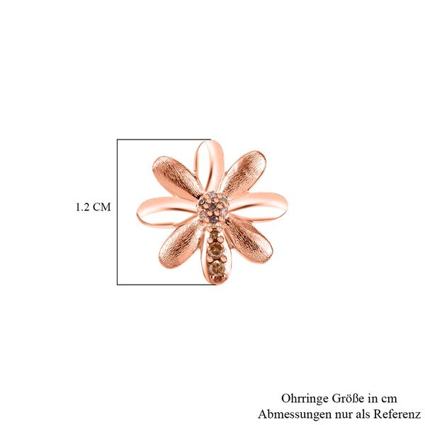 GP Italian Garden Kollektion - Champagner Diamant und Kanchanaburi blaue Saphir Ohrringe, 925 Silber 750 Roségold Vermeil - 0,14 ct. image number 6