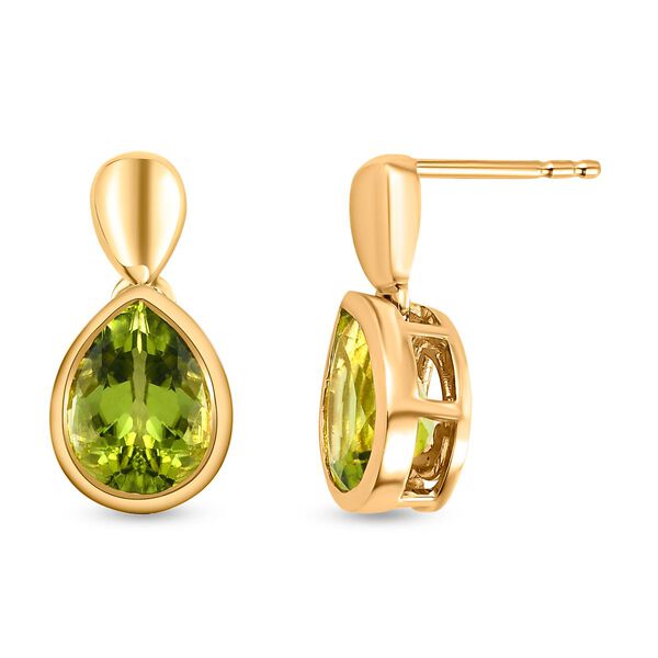 Nat&uuml;rliche Peridot-Solit&auml;r-Ohrh&auml;nger in Silber image number 4