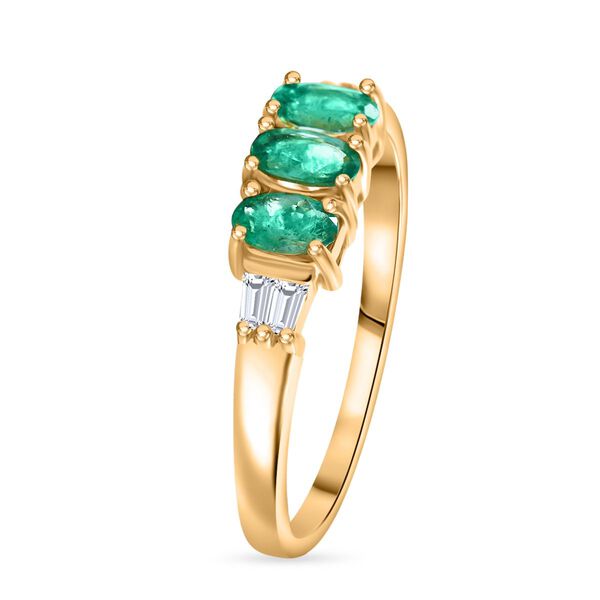 AA Kagem sambischer Smaragd und Moissanit Ring - 0,77 ct. image number 2