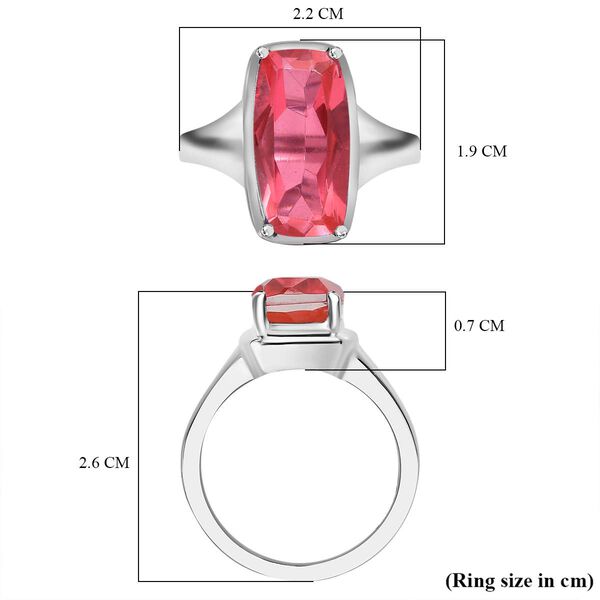 Padparadscha Quarz Triplette Ring Edelstahl (Gr&ouml;&szlig;e 19.00) ca. 5,94 ct image number 7