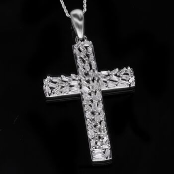 LUXURIANT SI-GH Labor Diamant Kreuz Anh&auml;nger mit 50cm Kette, 925 Silber rhodiniert - 0,33 ct.