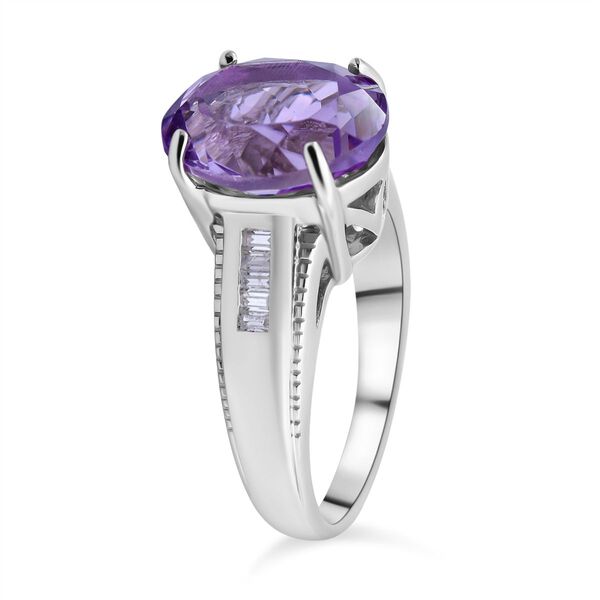 AA Rosa Amethyst und wei&szlig;er Zirkon-Ring - 4,72 ct. image number 2
