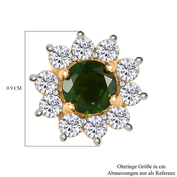 Natürliche Chromdiopsid und Zirkon-Ohrringe - 1,15 ct. image number 4