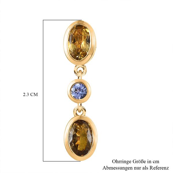 D'Joy Natürliche goldene Tansanit und Tansanit Ohrringe - 1,78 ct. image number 6