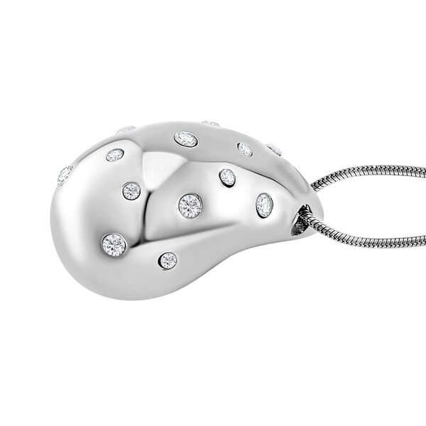 Wei&szlig;er Zirkonia Halskette ca. 50 cm Reiner Edelstahl image number 3